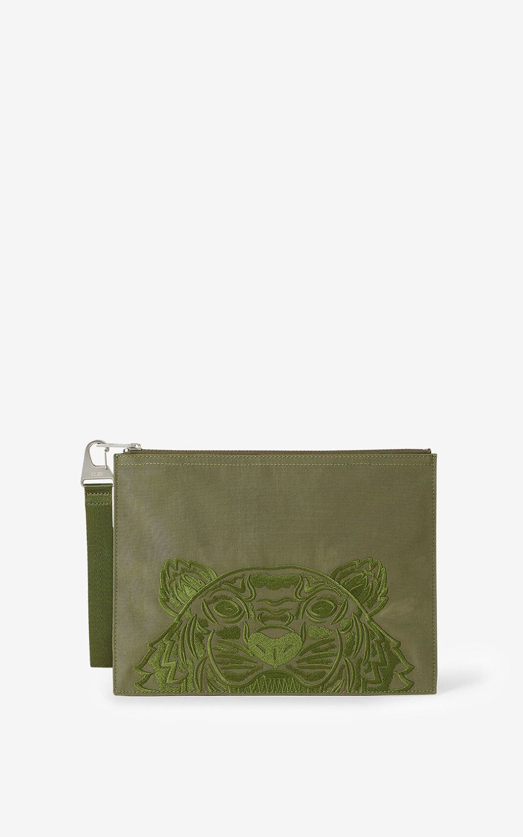 Kenzo Large canvas Kampus Tiger Wallet Olive For Womens 6957ZPXKI